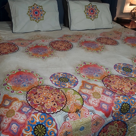 Moroccan Theme 3 Pc queen size Duvet cover with 2 standard shams Set - Picture 2 of 8